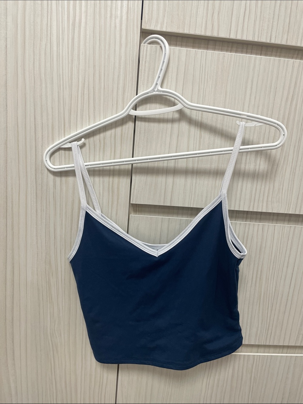 (FREE WITH PURCHASE) Ardene Navy Blue Cropped Tank Top with White Trim